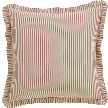 Ozark Red Ticking Stripe Euro Sham 26x26 VHC Brands - The Fox Decor